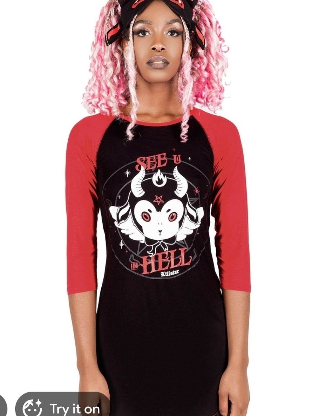 Killstar "See You In Hell" Raglan Night Dress/Nightgown